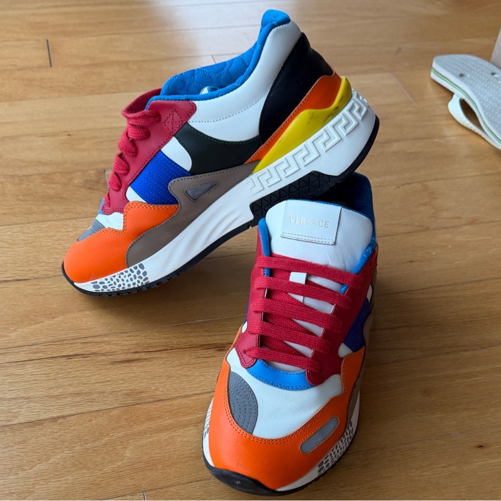 Versace Colorful Sneakers with Red and Orange Highlights